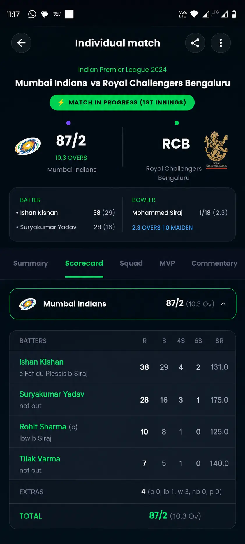 CricOS App Live Interface