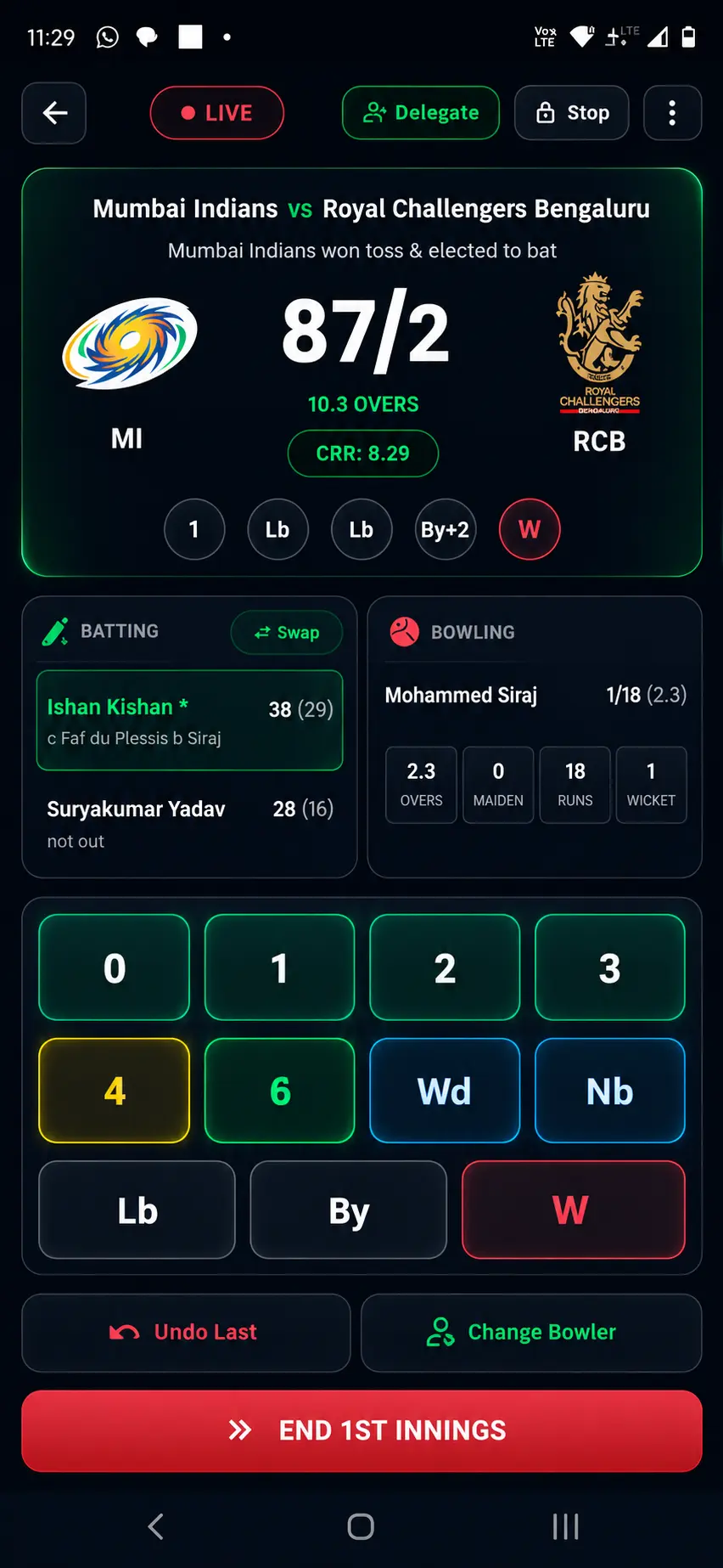 CricOS Live Scoring Panel